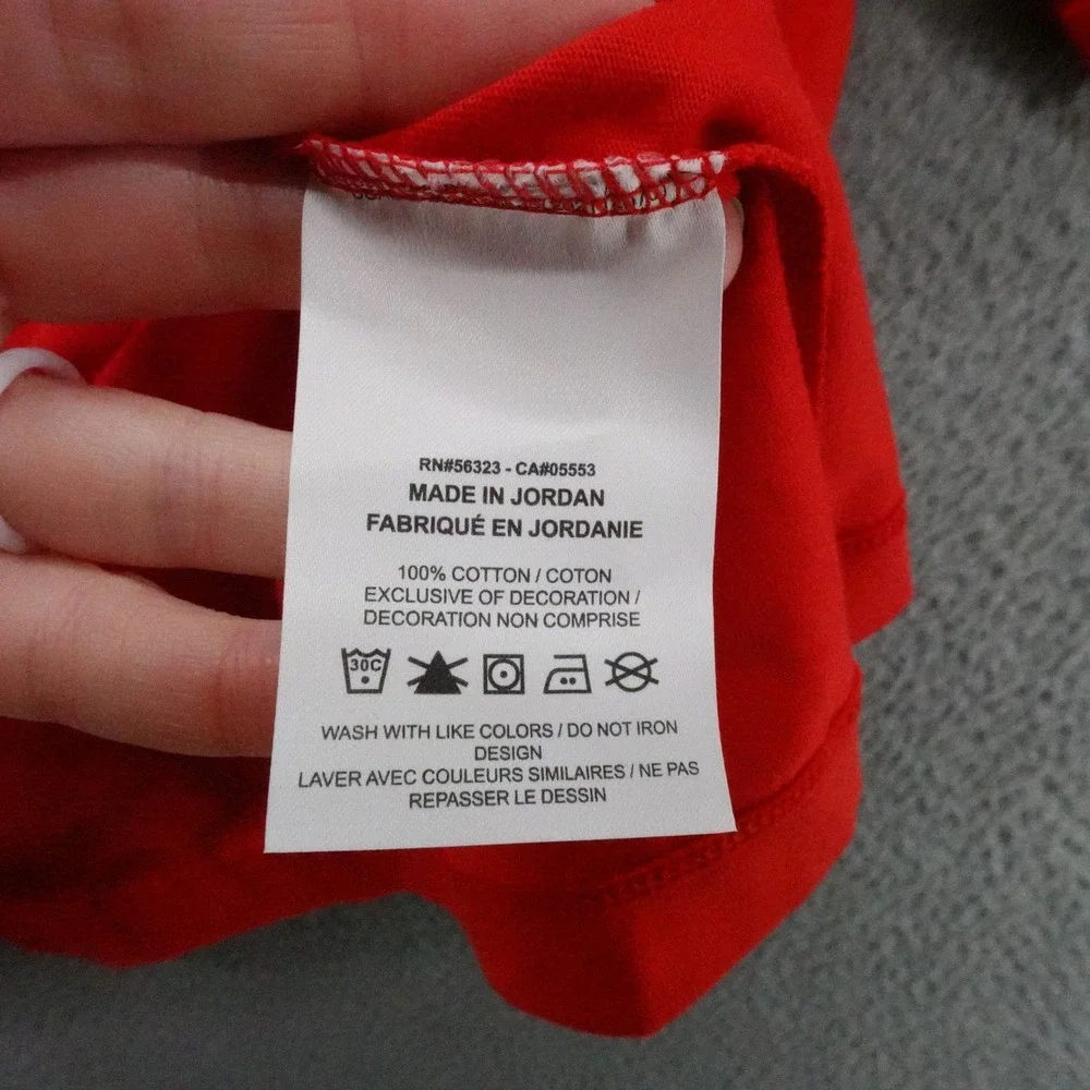 Nike Mens Tee Shirt Red‎ Short Sleeve Embroidered Futura Logo Large NEW